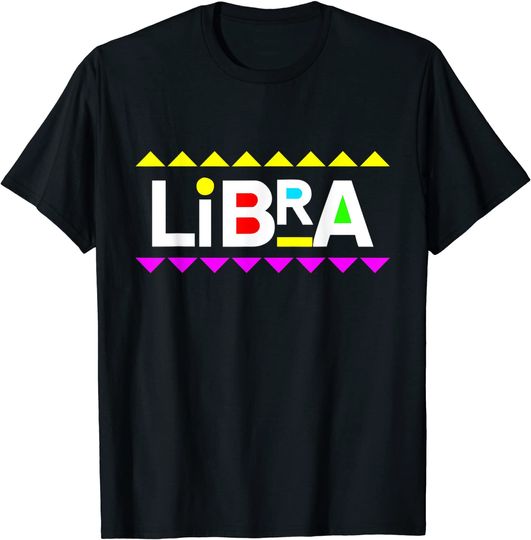 Discover Libra Zodiac Design 90s Style T Shirt