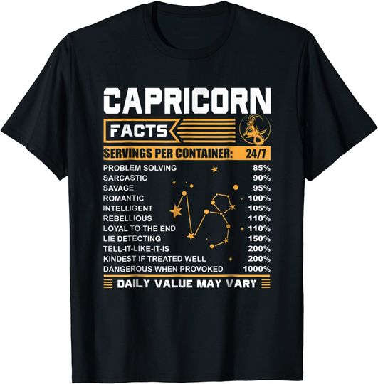 Discover Capricorn Facts Zodiac T Shirt