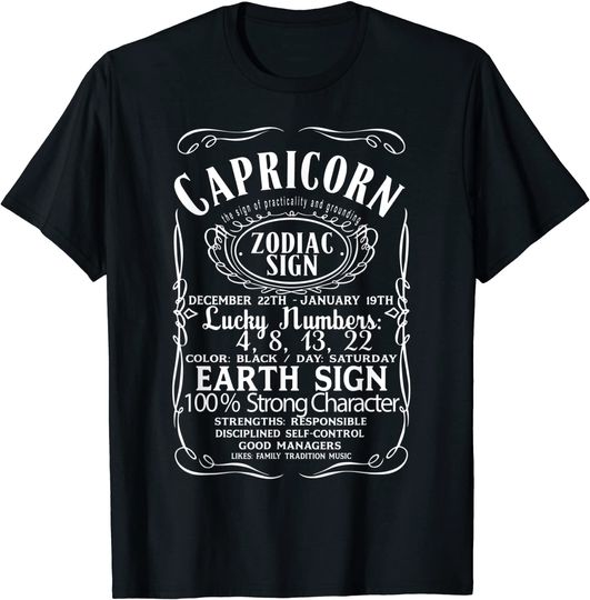 Discover Zodiac Sign Capricorn T Shirt