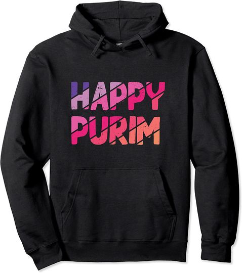 Discover Happy Purim Costume Retro Jewish Holiday Pullover Hoodie