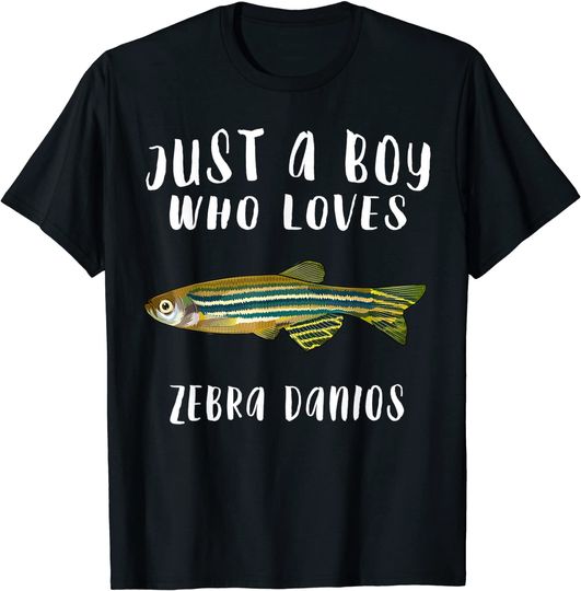 Discover Just A Boy Who Loves Zebra Danios Fish Lover T-Shirt