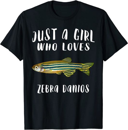 Discover Just A Girl Who Loves Zebra Danios Fish Lover T-Shirt