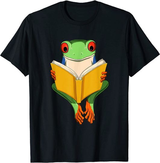 Discover Red Eyed Tree Frog Read Book T-Shirt