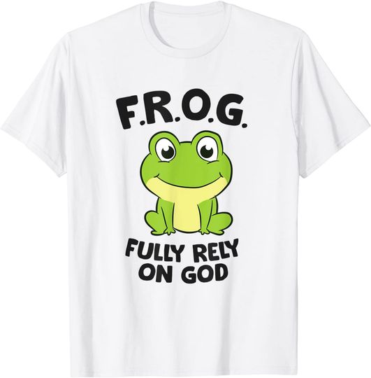 Discover Frog Fully Rely On God Christian Frog T-Shirt