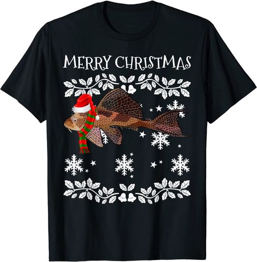 Discover Fish Merry Christmas Ornament Plecostomus Ugly Xmas T-Shirt