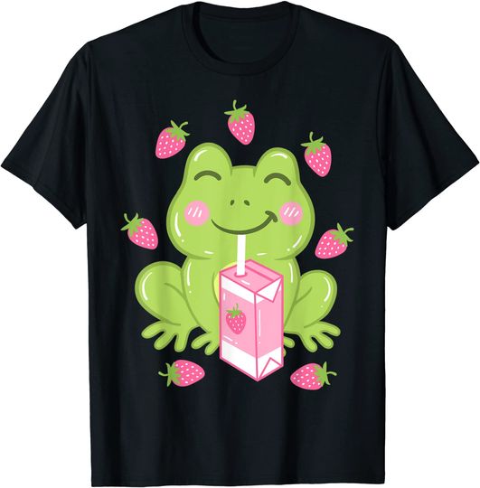 Discover Strawberry Milk Frog Japanese Kawaii T-Shirt