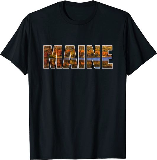 Discover Maine Foliage Autumn Gift Leaf Peeping Vacation New England T-Shirt