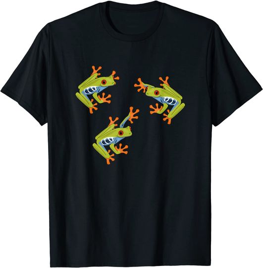 Discover 3 Cute Red Eyed Tree Frogs T-Shirt