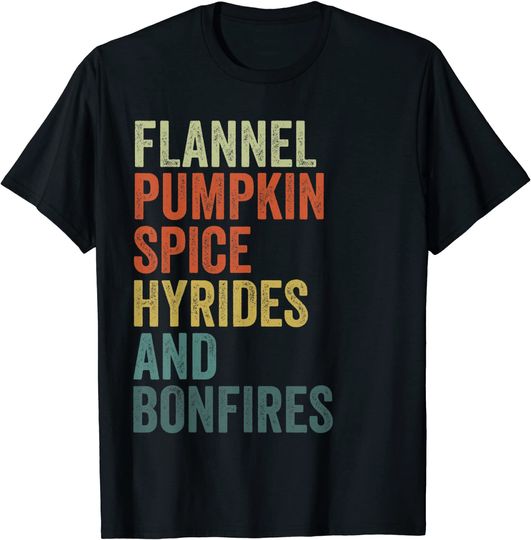 Discover Funny Flannel Pumpkin Spice Fall Saying Apparel Thanksgiving T-Shirt