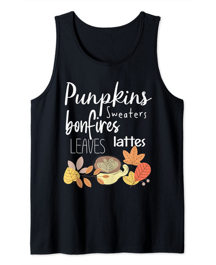 Discover Autumn Pumpkins Sweaters Bonfires Leaves Lattes Pretty Boho Tank Top