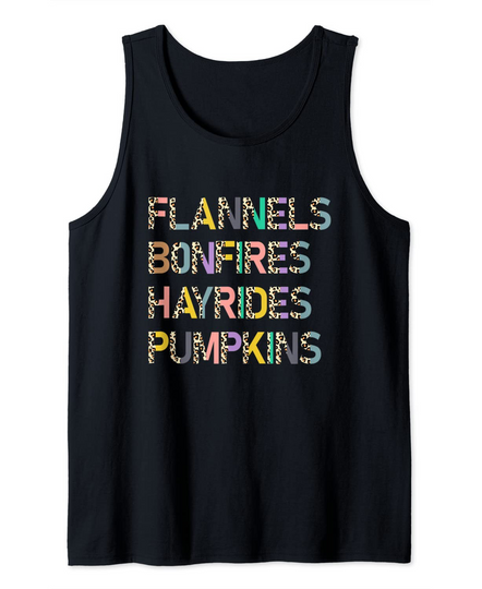 Discover Flannels Bonfires Hayrides Pumpkins FALL Season Cozy Fall Tank Top