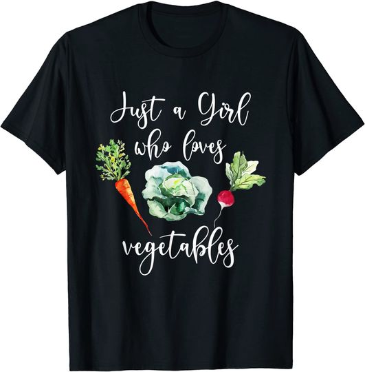 Discover Just A Girl Who Loves Vegetables Shirt Vegan Lover T-Shirt