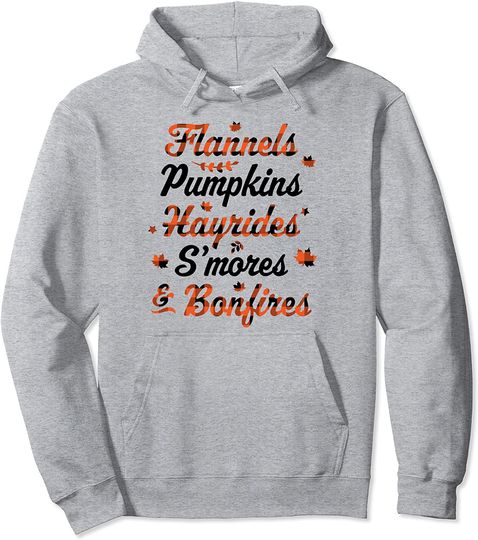 Discover Flannels Pumpkins Hayrides Smores Bonfires Fall Thanksgiving Pullover Hoodie