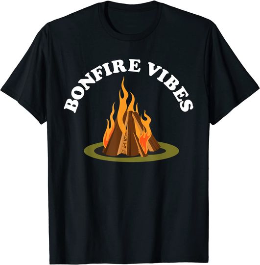 Discover Bonfire Vibes Novelty Outdoor Fall Graphic T-Shirt