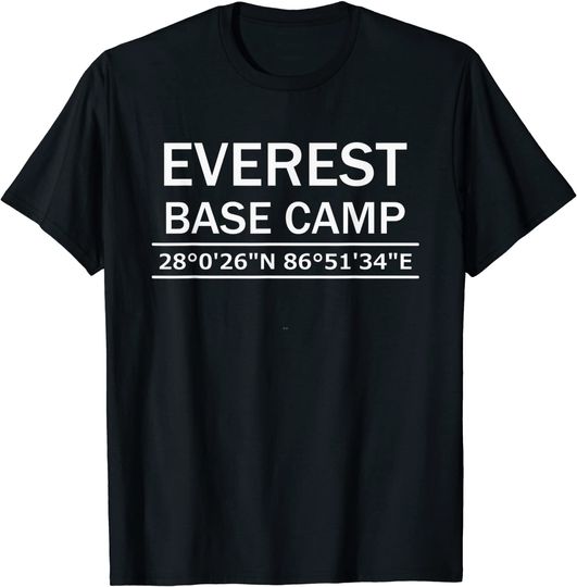 Discover Mt Everest Base Camp Coordinates T Shirt