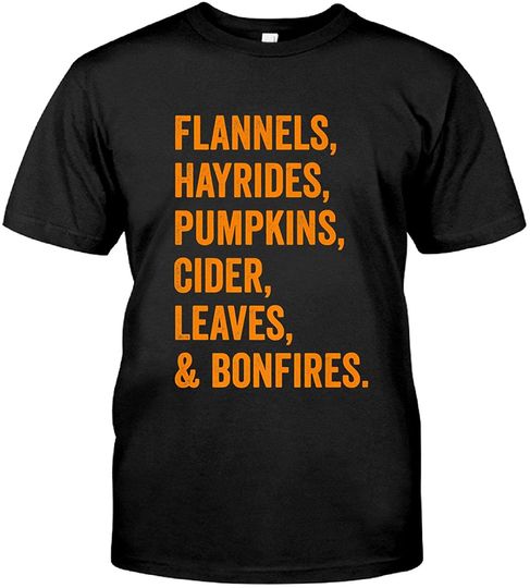 Discover Flannels Hayrides Pumpkins Cider Leaves & Bonfires Premium T-Shirt