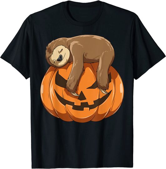 Discover Sloth Pumpkin Halloween Sloth Themed Halloween Lovers Gift T-Shirt