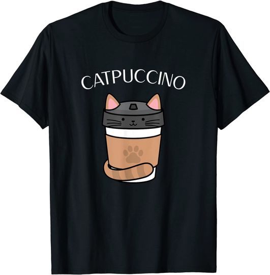 Discover Catpuccino Kawaii Cappuccino & Frappe Coffee Cat Gift T-Shirt
