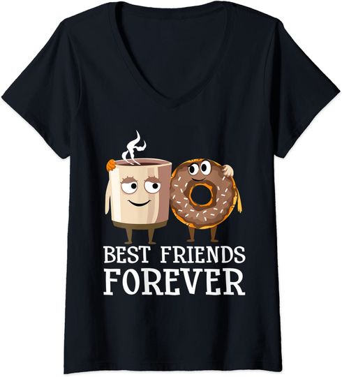 Discover Donut Coffee Lover Gift For Men Women Best Friends V-Neck T-Shirt