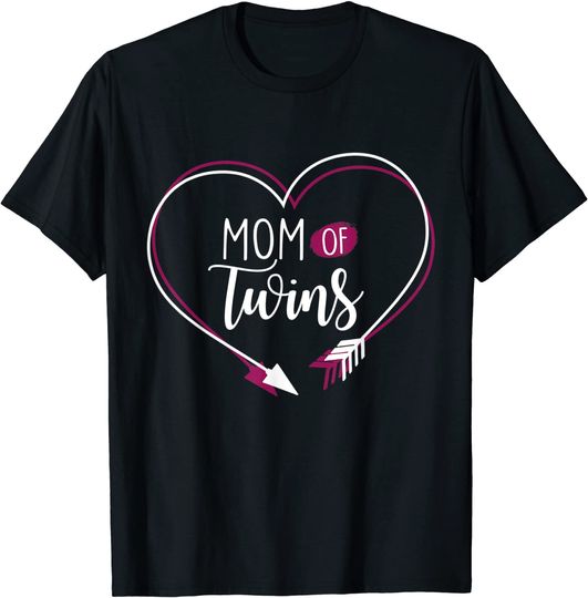 Discover Mom of Twins With Two Hearts T Shirt