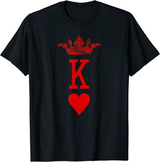 Discover King of Hearts Vintage Crown Engraving Card T Shirt