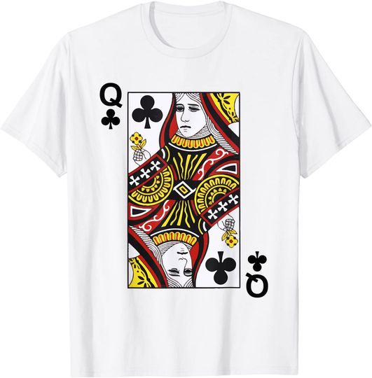 Discover Queen of Clubs Blackjack Playing Cards Tshirt