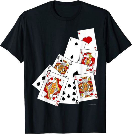 Discover Poker Playing Card T-Shirt Ace King Queen Jack