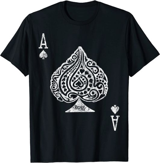 Discover Ace of Spades Texas Hold'em Poker Playing Card T-Shirt