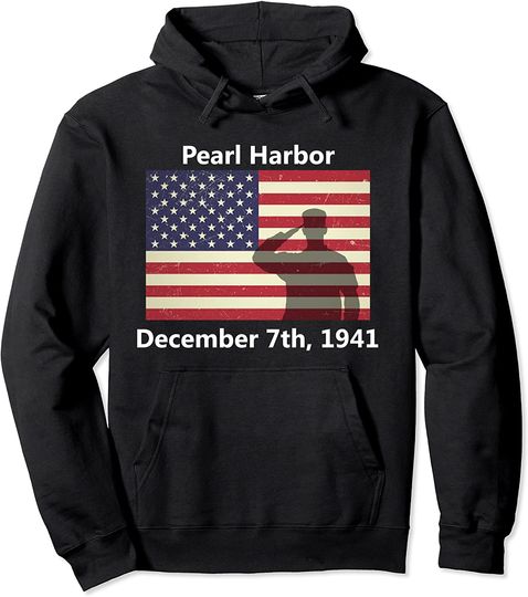 Discover Pearl Harbor American USA US Flag Pullover Hoodie