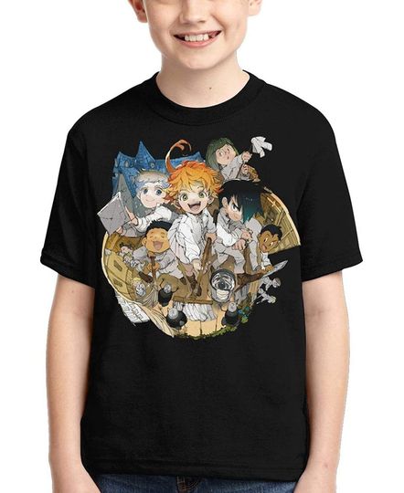 Discover The Promised Neverland Boys Short-Sleeved T-Shirt 3D Printing Cartoon Fashion Youth Short-Sleeved Casual Shirt Anime Girl
