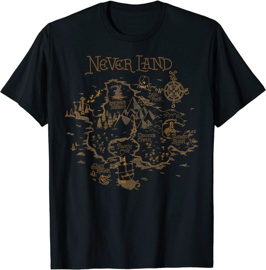 Discover Peter Pan Never Land Map Graphic T Shirt