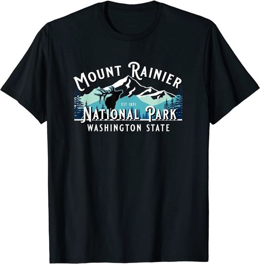 Discover Mount Rainier National Park Washington Elk Hiking Camping T-Shirt