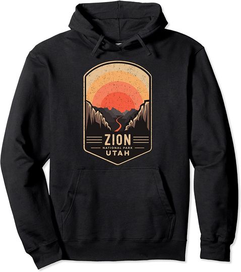 Discover National Park Utah Travel Hiking Logo Vacation Pullover Hoodie