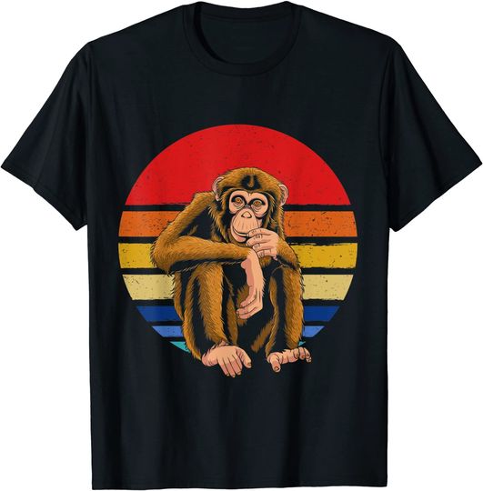 Discover Retro Vintage Monkey Wild Forest T-Shirt