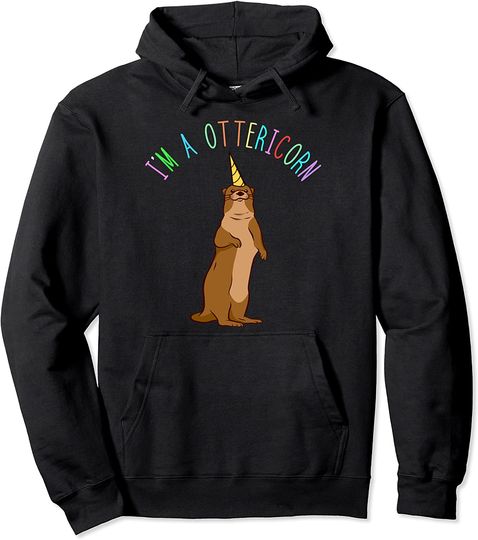 Discover Water Fish Otter Unicorn Sea Otter Marine Mammal Lover Pullover Hoodie
