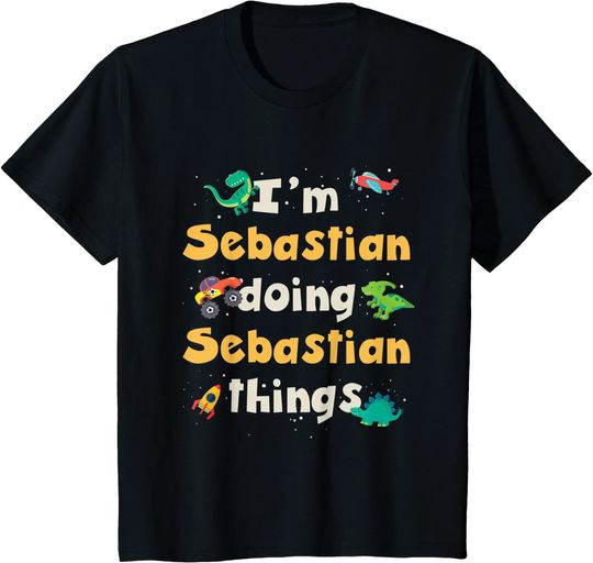 Discover Kids Sebastian Personalized First Name Boys T-Shirt