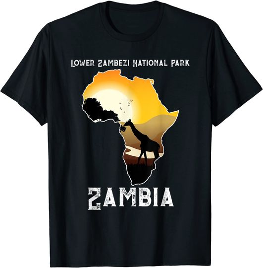 Discover Giraffe Safari Lower Zambezi National Park T Shirt
