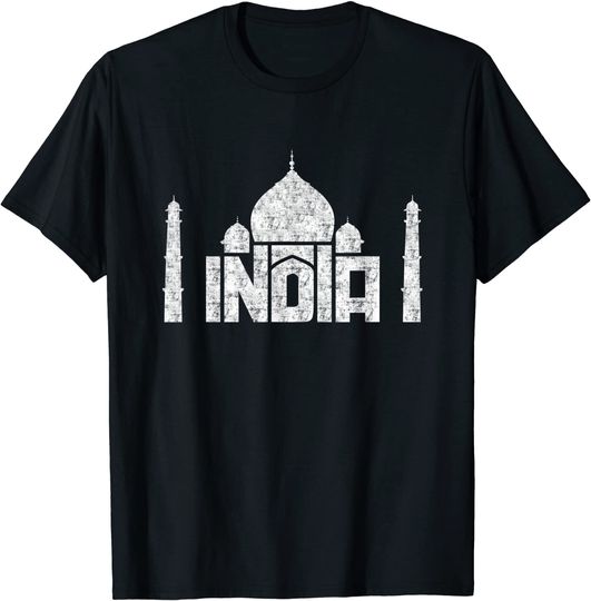Discover India Taj Mahal in Agra Typography Souvenir T Shirt