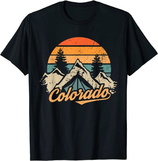 Discover Colorado Tee - Retro Vintage Mountains Nature Hiking Camping T-Shirt