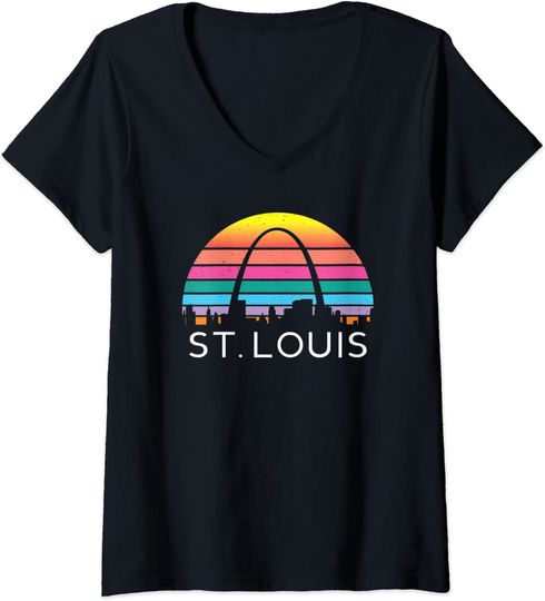 Discover St Louis Missouri Gateway Arch Retro Mississippi T Shirt