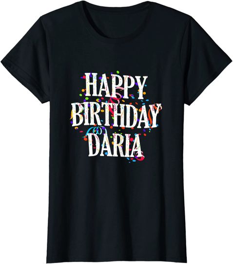 Discover Happy Birthday Daria First Name Girls Colorful Bday T-Shirt