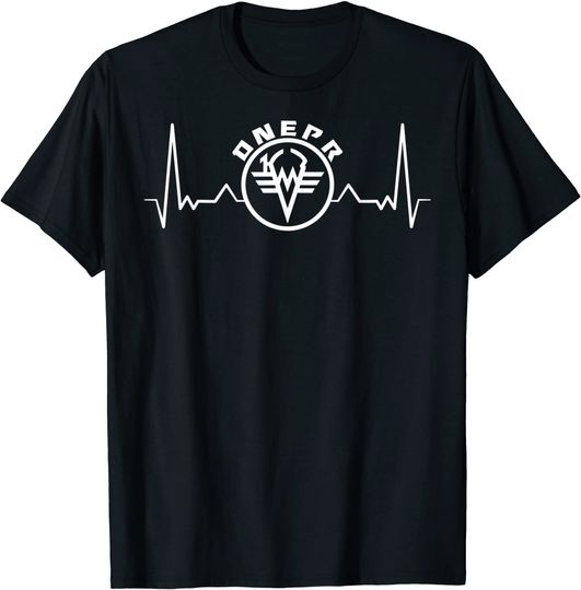 Discover Dnepr motorcycle offroad motorcyclist ekg T-Shirt