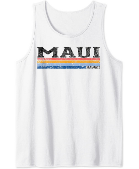 Discover Vintage 1980s Style Maui Hawaii Tank Top