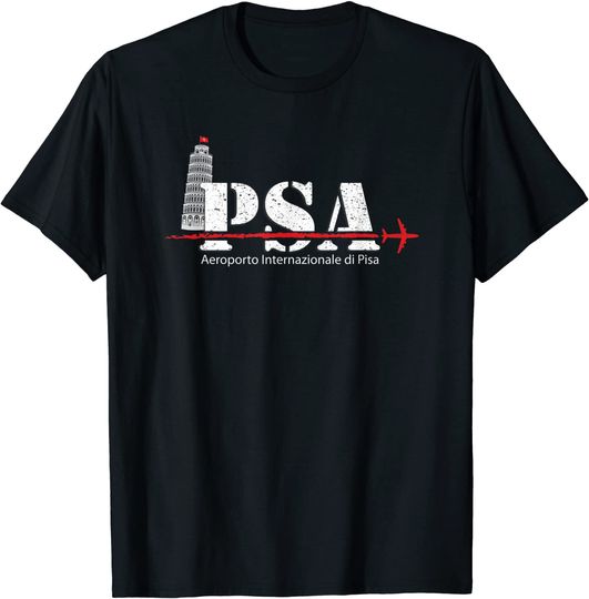 Discover Vintage Leaning Tower of Pisa Italy Airport Code T-Shirt