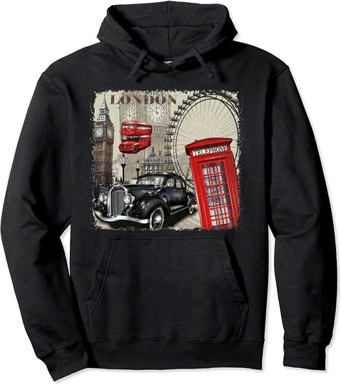 Discover Vintage London England Pullover Hoodie
