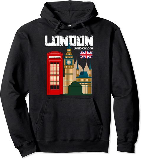 Discover Vintage London England Pullover Hoodie