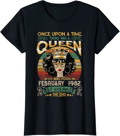 Discover 39 Years Birthday Girls 39th Birthday Queen February 1982 T-Shirt