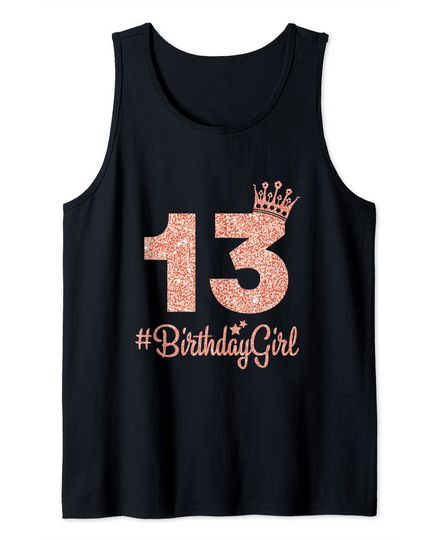 Discover Sweet thirteen 13th Pink Crown Tee for Girl Tank Top