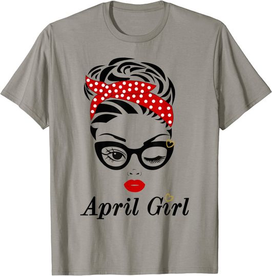 Discover Born In April Girl Face Wink Eye T-Shirt