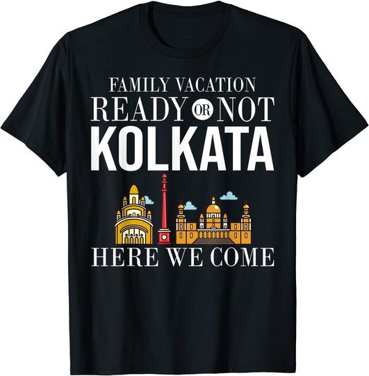 Discover Kolkata India City Trip Skyline Map Travel T-Shirt